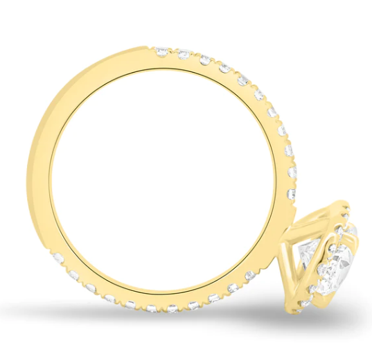 Oval Halo with Pavé Band
